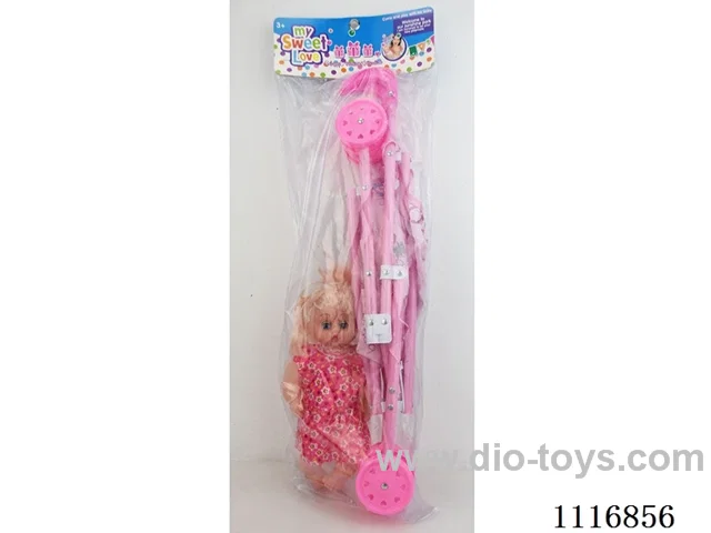 55CM plastic trolley with 13-inch girl doll
