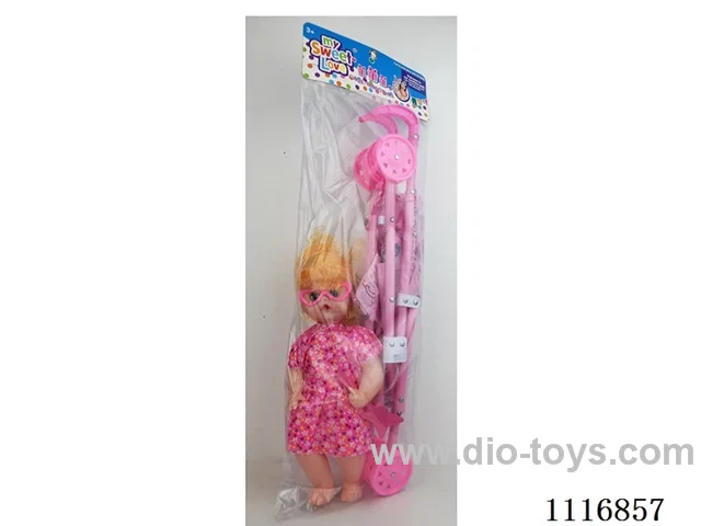 55CM plastic trolley with 16 inch curved foot doll