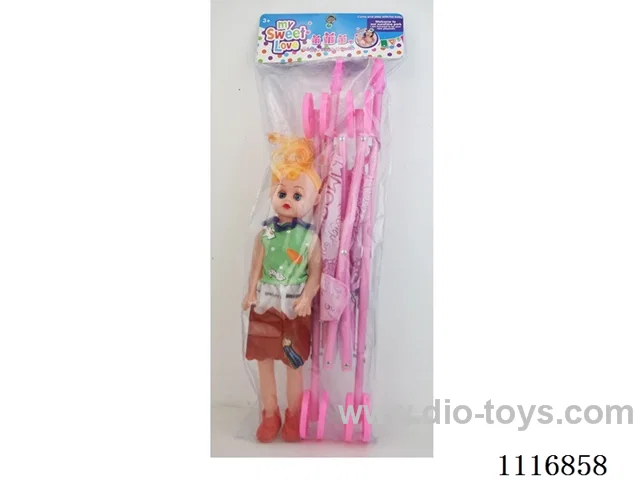 55CM plastic trolley with 18-inch straight foot doll