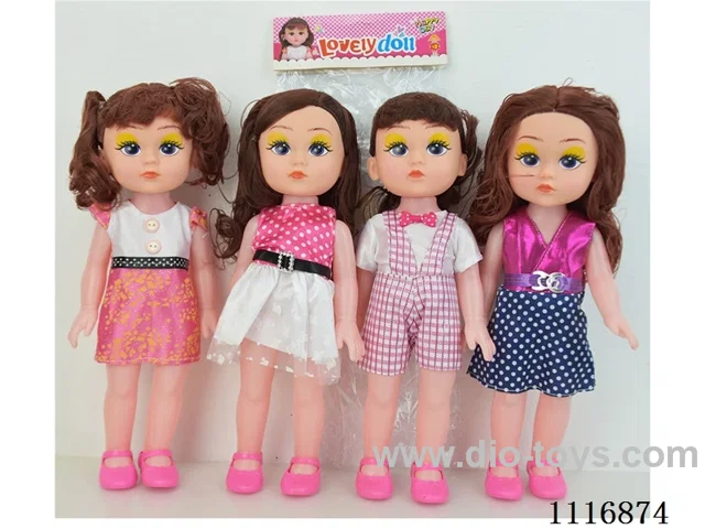 32cm Beautiful girl doll with light music PE card head bag