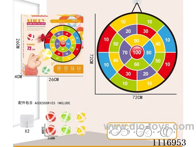 72CM collapsible adhesive ball target +6 balls