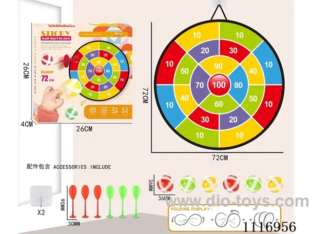 72CM collapsible sticky ball target +6 balls +6 darts