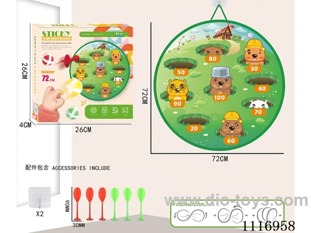 72CM collapsible sticky ball target +6 darts