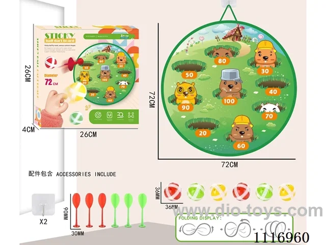 72CM collapsible sticky ball target +6 balls +6 darts