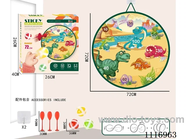 72CM collapsible sticky ball target +3 balls +3 darts