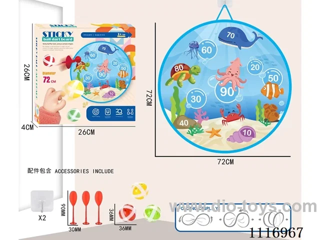 72CM collapsible sticky ball target +3 balls +3 darts