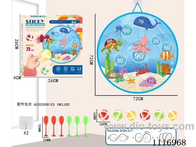 72CM collapsible sticky ball target +6 balls +6 darts