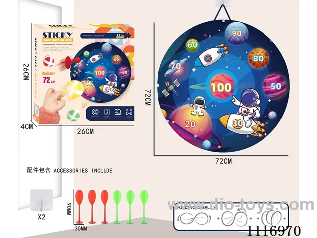 72CM collapsible sticky ball target +6 darts