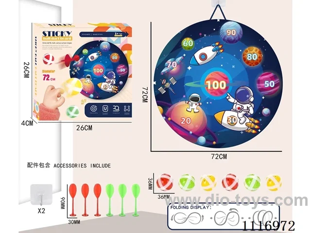 72CM collapsible sticky ball target +6 balls +6 darts