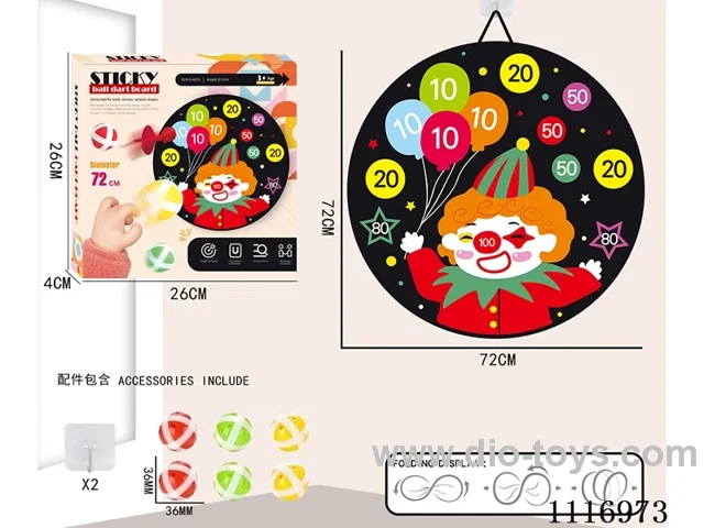 72CM collapsible adhesive ball target +6 balls