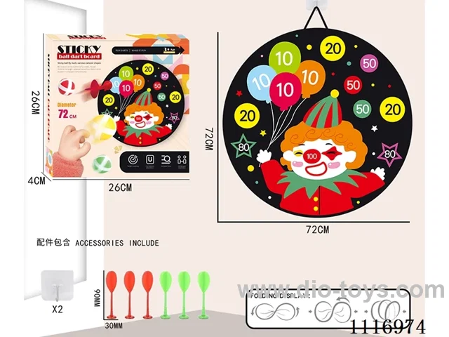72CM collapsible sticky ball target +6 darts