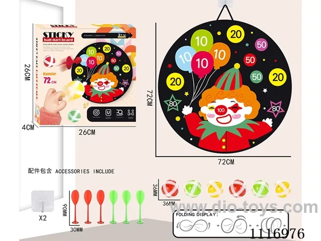 72CM collapsible sticky ball target +6 balls +6 darts