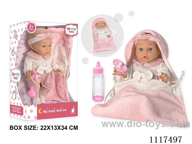 12 "vinyl doll with sleeping bag