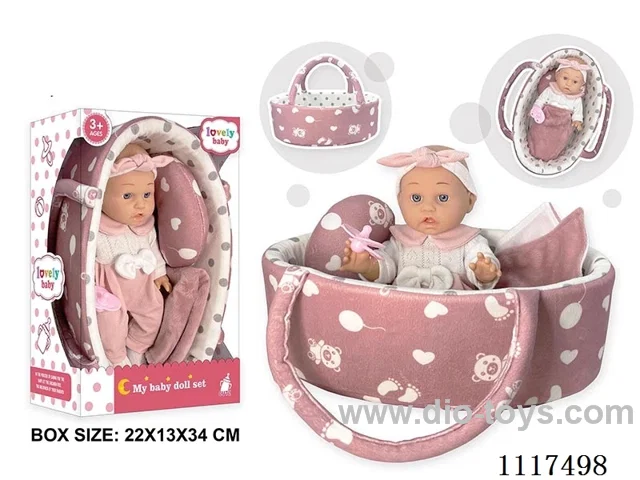 12 "vinyl doll with basket