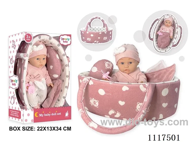 12 "vinyl doll with basket