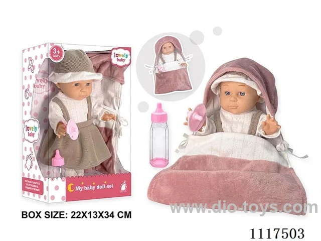 12 "vinyl doll with sleeping bag