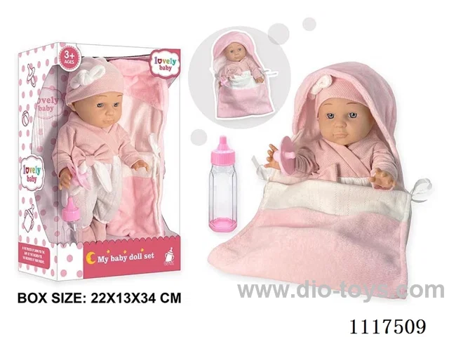 12 "vinyl doll with sleeping bag