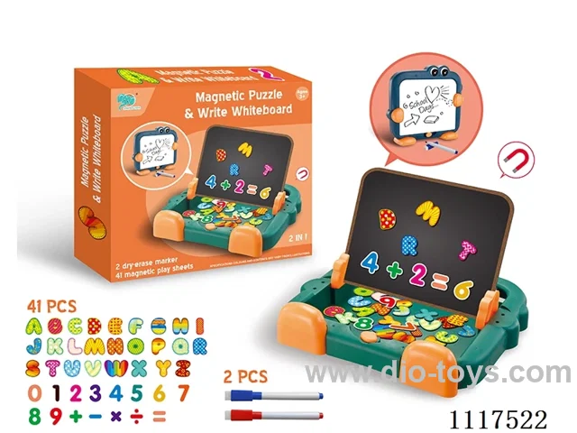 2-in-1 magnetic puzzle writing pad alphanumeric model