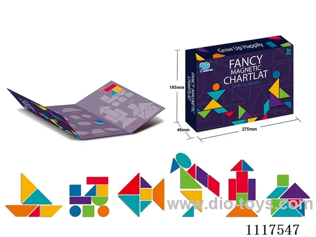 Geometrically paired magnet three-fold book puzzle