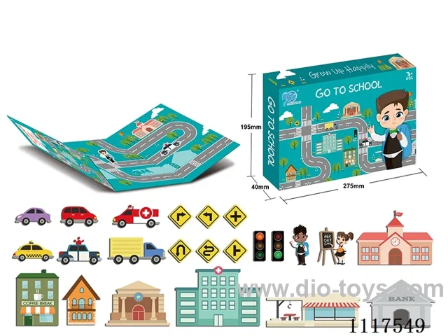 Magnet three fold book puzzle on the way to school