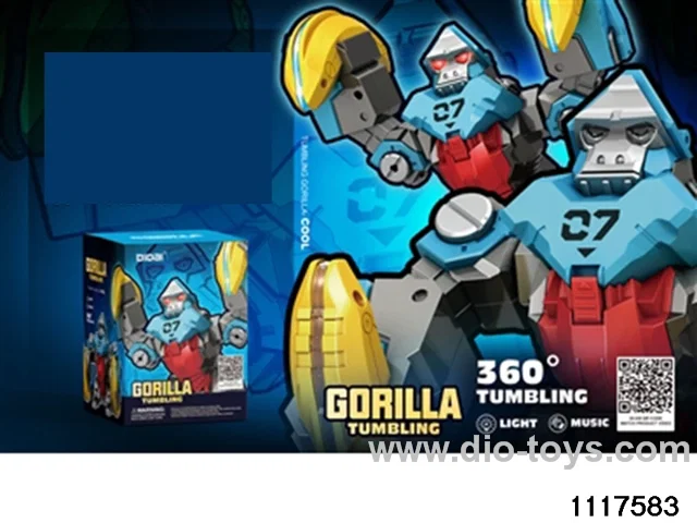 Stunt tumbling gorilla