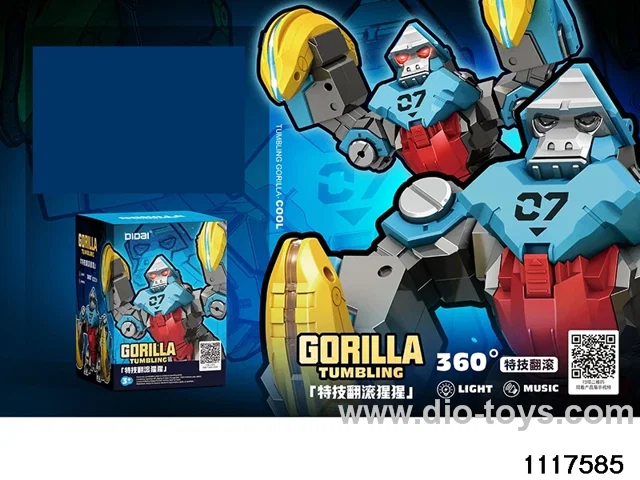 Stunt tumbling gorilla
