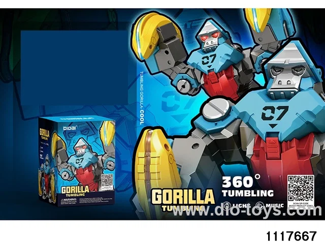 Stunt tumbling gorilla