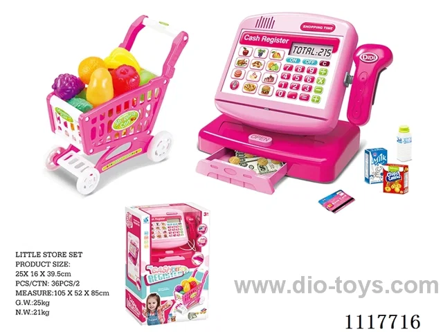 Cash register with shopping cart