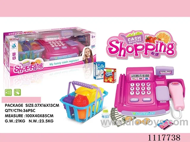 Cash register with fruit basket