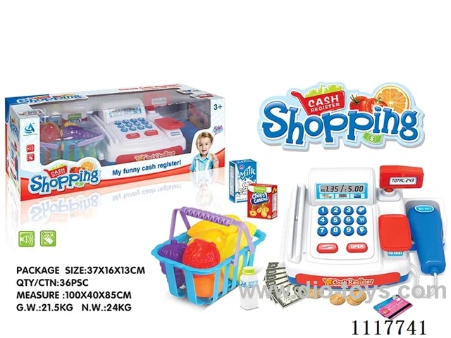 Cash register with fruit basket
