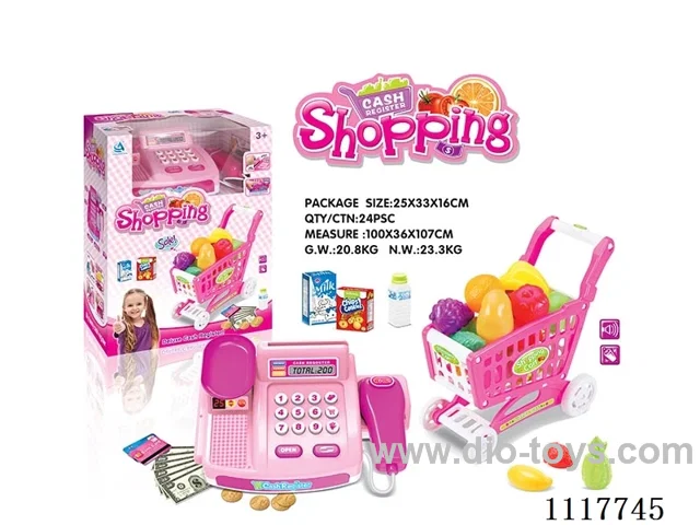 Cash register and fruit cart
