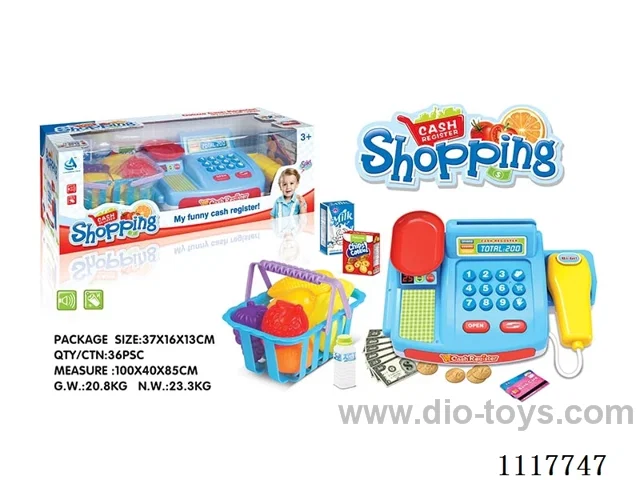 Cash register with fruit basket