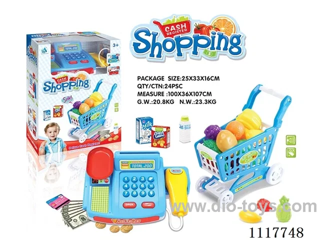 Cash register and fruit cart