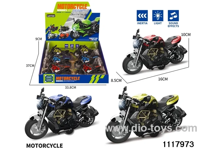 6pcs friction motorcycle with light/music，include 3*AG13
