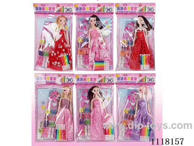 Barbie with drawing set
