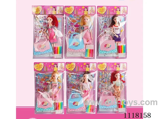 Barbie with drawing set