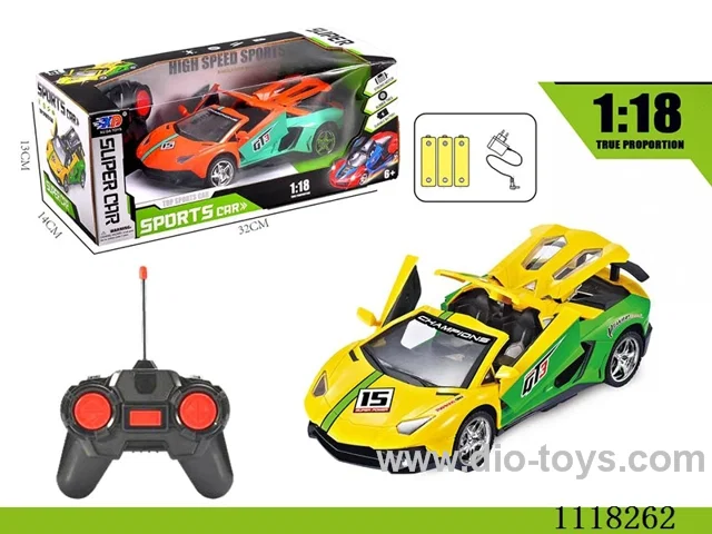 1:18 Lamborghini with top remote control race car open four doors (with horn remote control, charger, rechargeable battery)