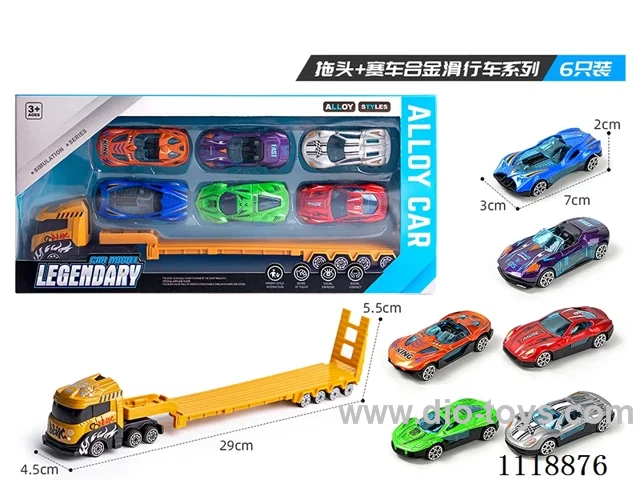 Drag head + Racing car (6 PCS alloy glide)