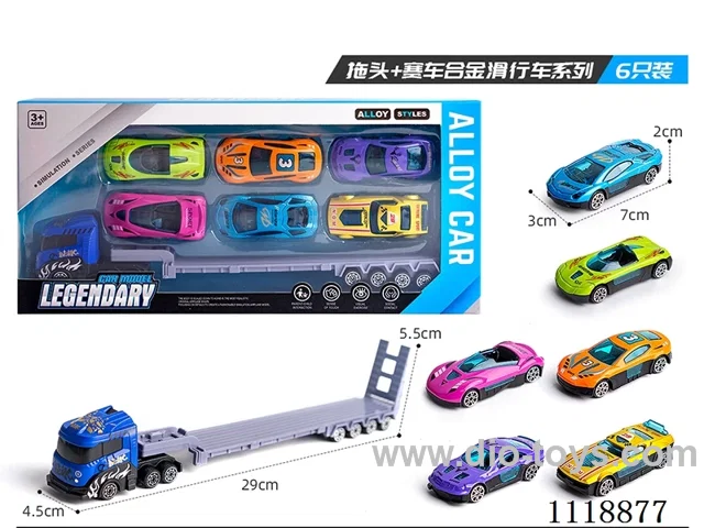 Drag head + Racing car (6 PCS alloy glide)