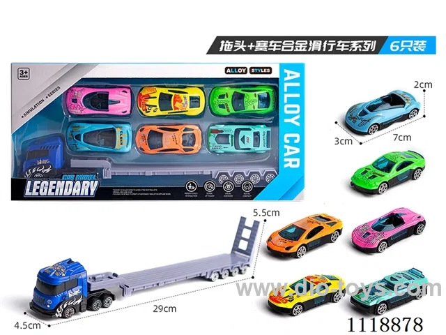 Drag head + Racing car (6 PCS alloy glide)