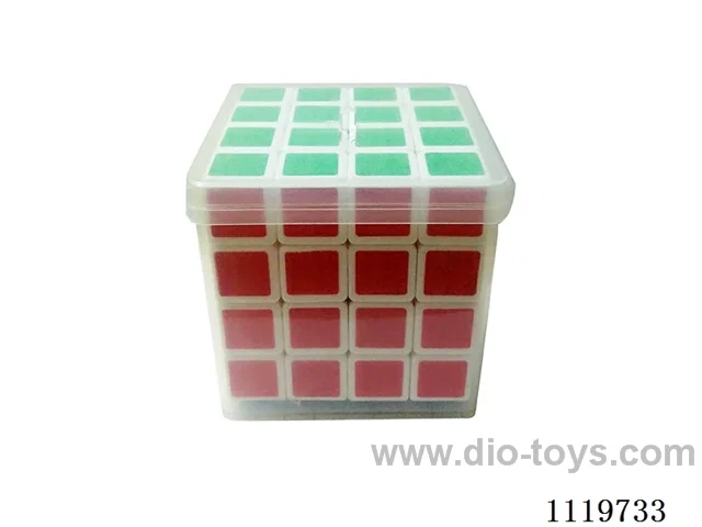 Four-step Rubik's Cube on white background