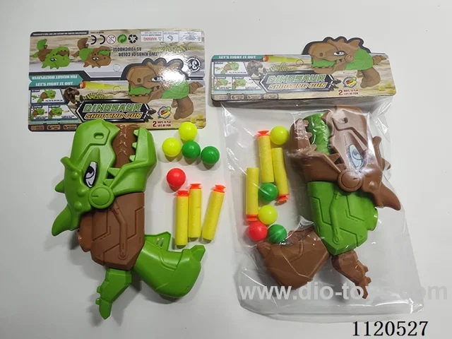 Two-color mixed EVA Ping Pong Dinosaur gun