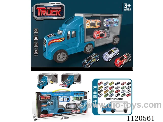 Taxi container storage truck with 3 alloy pull-back cars