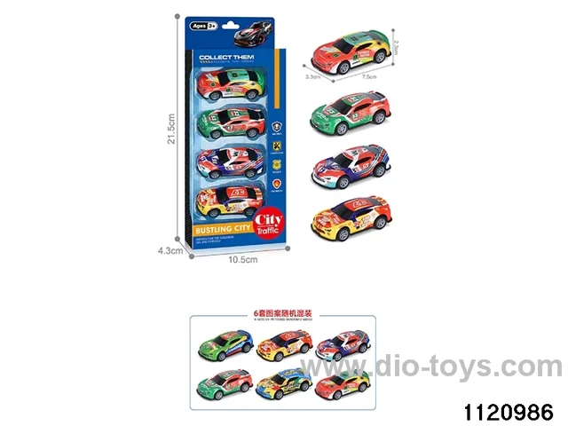 1:64 pull back alloy car（4pcs）