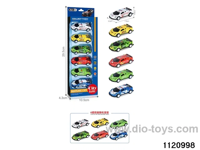 1:64 pull back alloy car（6pcs）