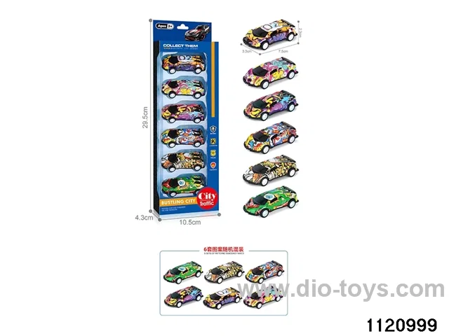 1:64 pull back alloy car（6pcs）