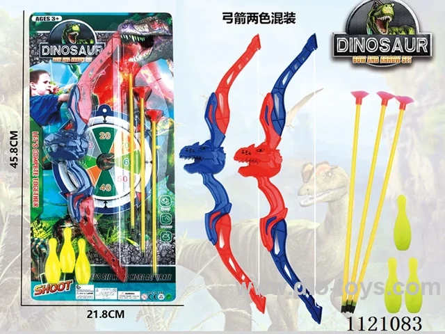 Dinosaur Bow Set Outdoor Suction Cup + Bowling Ball (Red and blue mixed)