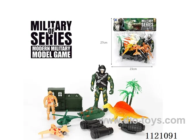 Military set with 10PCS of dinosaurs
