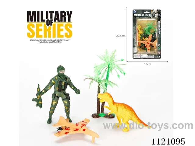 Military set with 4PCS of dinosaurs