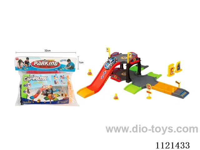 Pieced blocks track parking 1 metal pull-back car